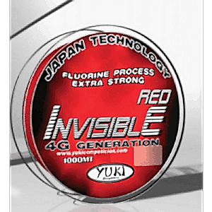 Yuki Invisible Red 4G Fluo coated nylon 300 mtr-0