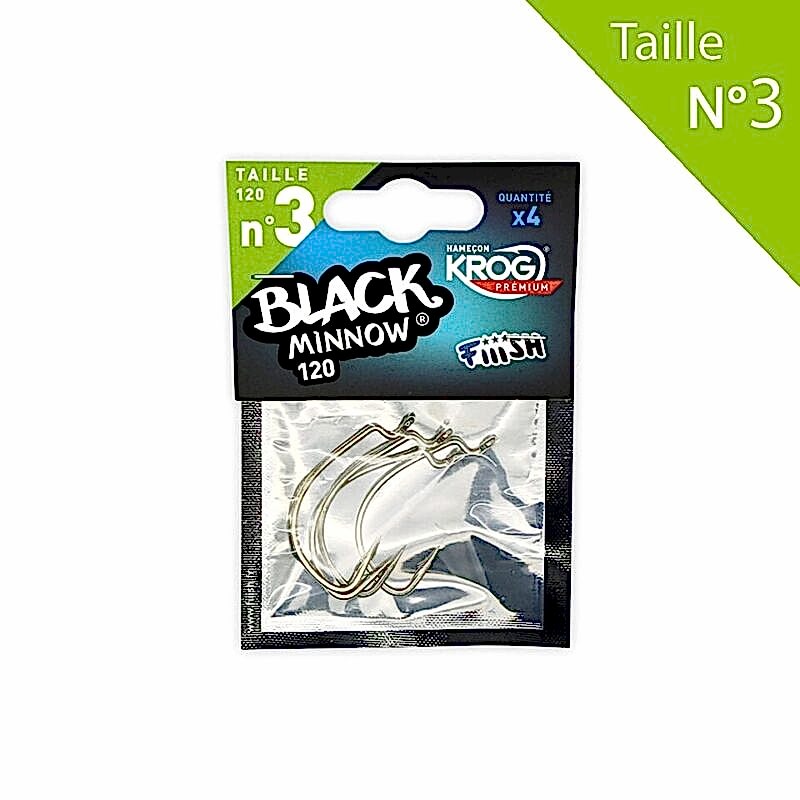 Black Minnow 120 Krog Premium VMC haak